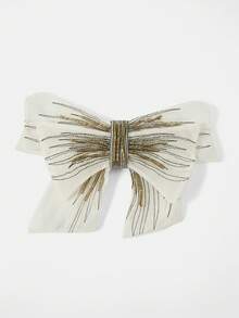MOTF PREMIUM WHITE HANDMADE BEADED BOW HAIRPIN - White - View 3