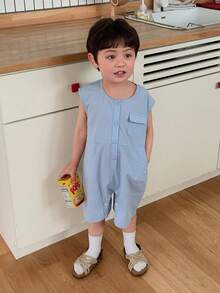 DAZY Infant/Toddler Boys' Round Neck Short Sleeve Casual Romper - Blue - View 6