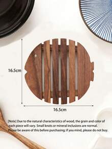 Cirelle Fish-Shaped Wooden Trivet - Handmade Heat Resistant Pad For Dining Table, Creative Non-Slip Table Mat - Multicolor - View 3