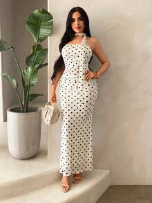 SHEIN SXY 波点无袖上衣和波点中长裙 - 彩色 - 查看 6