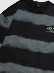 ROMWE MEN Casual 1 chiếc áo thun nam tay ngắn cổ tròn in họa tiết sọc - Nhiều màu - Xem 5