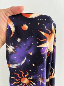 Whyspr Đầm hè tay ngắn màu xanh hoa văn dành cho nữ cỡ lớn, kiểu dáng thường ngày, thích hợp đi nghỉ mát. - Màu xanh lam - Xem 7