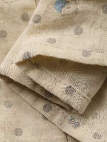 DAZY Summer Sweet Polka Dot Rabbit Print Contrast Trim Women Pajama Set - White - View 13