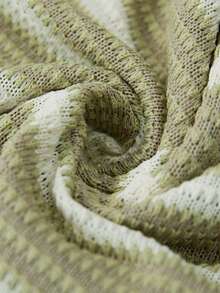 SHEIN Frenchy 大码V领短袖系带条纹休闲舒适透气两件套 - 彩色 - 查看 7