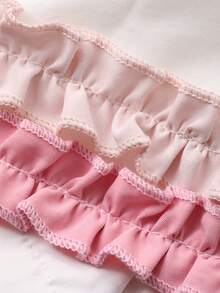 DAZY Women's Loose Ruffled Hem Casual Wide Leg Pants, Korean Style - White - View 7