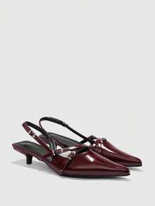 CUCCOO BIZCHIC Women Heeled Sandals Spring Shoes Summer - Burgundy - View 7