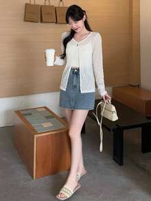 DAZY 韩版女士春夏背心 - 白色 - 查看 5