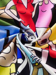 Rick and Morty X SHEIN 1pc Men's Cartoon Character Printed Boxer Briefs - Black - View 4