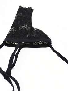 DrisQ 时尚黑色蕾丝提升无痕男士性感连体内裤 - 黑色 - 查看 6