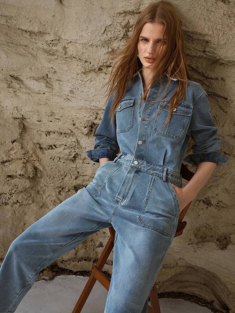 LIGHT WASH DENIM JUMPSUIT, SPRING/SUMMER