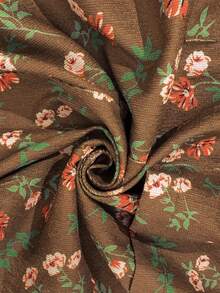 Boho Mama Maternity Casual Ditsy Floral Romper - Brown - View 3