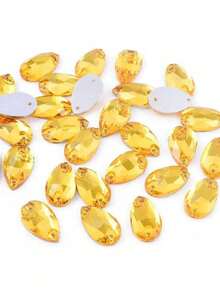 纤细水滴形玻璃多色闪亮手工缝制水晶水钻装饰珠，平底带孔宝石DIY配件，可缝制在衣服、连衣裙、包包、鞋子、胸针、耳环、手工艺品上。 - 彩色 - 查看 43