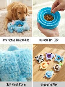 PETSIN Creative Plush Animal Shaped Dog Toy, TPR Leakage Food Detachable, Interactive Play For Dogs - Multicolor - View 2