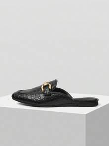 MOTF 适合圣诞节穿着的女士日常舒适平底便鞋 - 純黑 - 查看 2