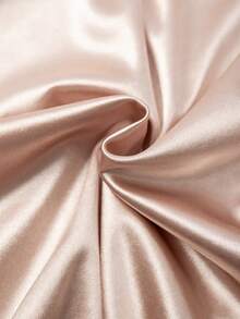 GlowEve Women's Champagne Satin Texture V-Neck Ruffle Sleeve White & Gold Metal Hand-Stitched Button Waist Pleated Design Slimming Fashionable Elegant Commuter Versatile Spring/Summer T-Shirt - Champagne - View 5