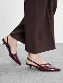 CUCCOO BIZCHIC Women Heeled Sandals Spring Shoes Summer - Burgundy - View 4