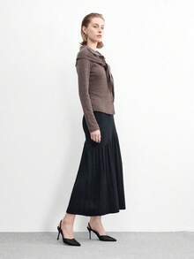 CUCCOO BIZCHIC 女士尖头黑色网眼格纹日常通勤约会鞋，时尚服饰，细高跟绑带高跟凉鞋 - 黑色 - 查看 6