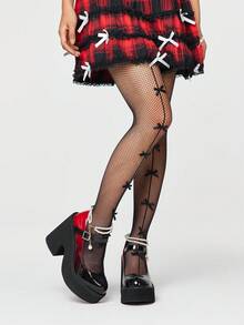 ROMWE Goth Women's Shoes Fashion Thick-Soled Wedge Shoes - Casual Punk Style Round Toe Gradual Change Burgundy Pearl Naked Belt Buckle Shoes - Comfortable And Simple Women's Slip-On Party Women's Shoes - Red - View 2