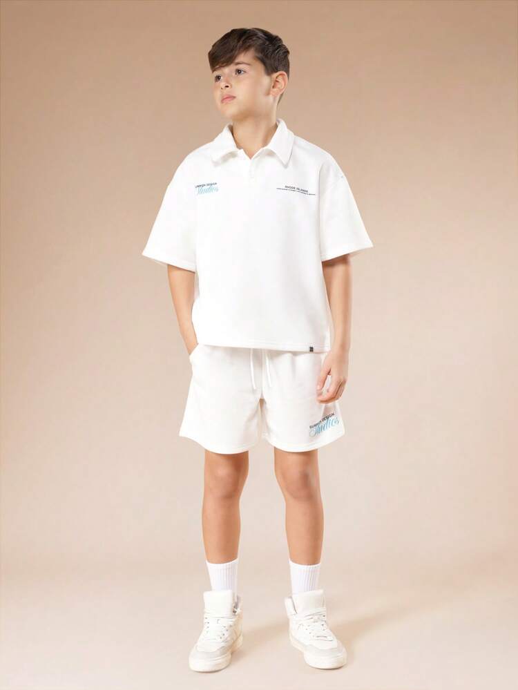 Polo Shirt And Shorts Set With Logo