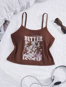 Eraneu 1 pieza Camiseta interior versátil de moda para mujer - Marrón - Ver 9