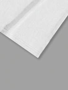 ROMWE MEN Prep 男士休闲时尚街头通勤字母数字印花撞色滚边宽松衬衫，夏季 - 白色 - 查看 4