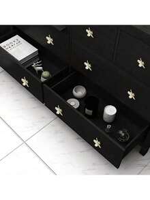 金色抽屉把手、橱柜把手、梳妆台旋钮、家具柜抽屉拉手、衣柜门把手 - 金色 - 查看 3