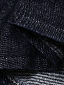 DAZY 宽松牛仔艺术无袖衬衫裙（女款） - 藍色 - 查看 7