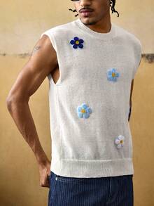 Casual Áo tank top nam không tay in họa tiết hoa, kiểu dáng thường ngày, thoải mái và thoáng khí. - Nhiều màu - Xem 6