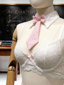 Fantasy Costume 4件套可爱格子角色扮演套装：蕾丝文胸+迷你裙 - 彩色 - 查看 8