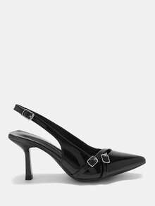 CUCCOO CURVES Women Shoes Women's Pointed Buckle Design Daily Versatile Fashion High Heel Shoes - Black - View 3