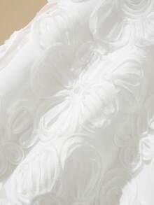 SHEIN Young Girl Floral Decor Mesh Patchwork Fashionable Elegant Party & Daily Wear Dress - White - View 8