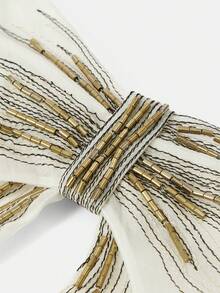 MOTF PREMIUM WHITE HANDMADE BEADED BOW HAIRPIN - White - View 6