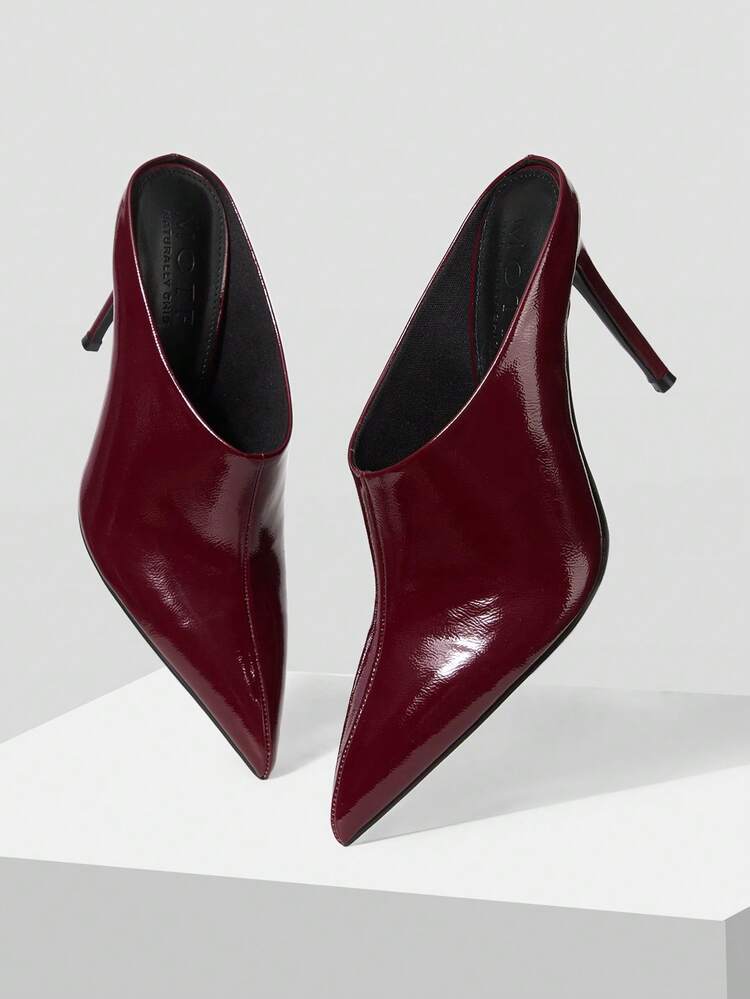 WOMEN'S FASHION COMMUTER MINIMALIST PU LEATHER POINTED TOE HEELS PUMPS VALENTINE'S DAY