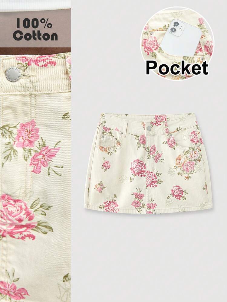 SHEIN Maija Mini spódniczka jeansowa dla kobiet w stylu Y2K, idealna na koncerty muzyczne i na powrót do szkoły