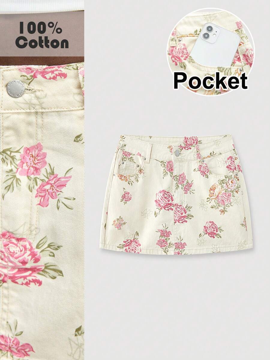 Maija Y2K风格女士牛仔迷你裙，适合音乐会和返校穿着 - 彩色 - 查看 1