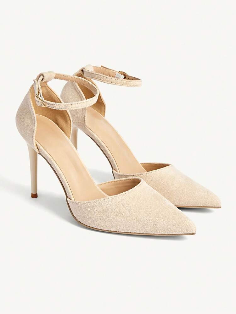 CUCCOO CHICEST Women's New Suede Pointed Toe High Heels, Strap Thin Heel Hollow Out Sandals, Elegant & Versatile For Party, Christmas, New Year's Eve Valentine's Day Elegant Shoes