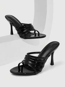 CUCCOO SZL Women Shoes Spring And Summer New Black Pointed Stiletto Multi-Strip Women's High-Heeled Sandals Fashionable And Comfortable Versatile Sexy Party Banquet Women's Sandals - Black - View 1