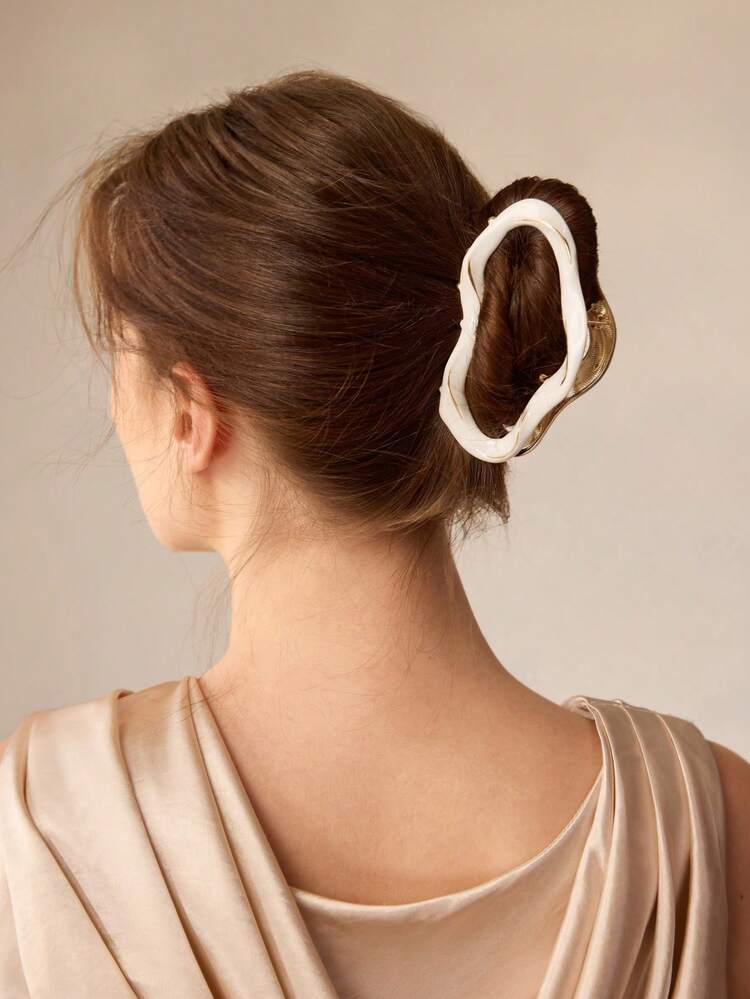 GOLD PLATED WHITE OIL DRIPPING CLOUD HAIRPIN