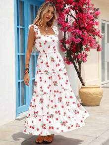 xheVivid Eden Vestido de verano extra largo para mujer, modaxhe - Blanco - Ver 4