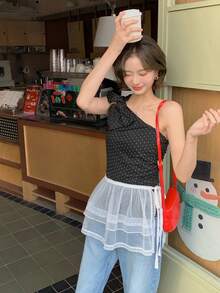 DAZY Chân váy nữ màu trắng buộc dây kiểu dáng thường ngày - trắng - Xem 6