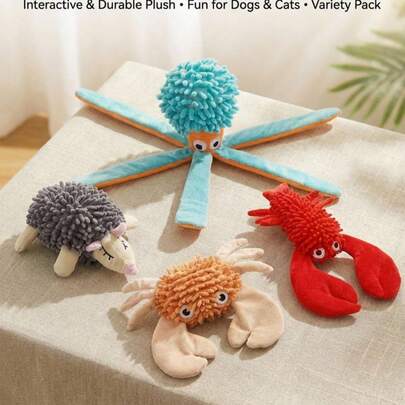 PETSIN Đồ chơi nhồi bông hình thú ngộ nghĩnh và dễ thương dành cho chó, với nhiều hình dạng động vật khác nhau, bao gồm cả âm thanh sủa BB và trò chơi tương tác dành cho chó.
