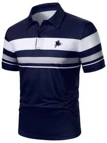 Manfinity Mode Men's Polo Shirt, Fashionable Casual Men's Short Sleeve Polo Shirt - Multicolor - View 1