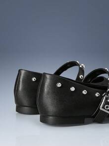 CUCCOO GRLICON Women's Buckle Design Casual Versatile Flat Shoes Valentine's Day - Black - View 5