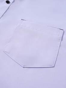 Manfinity Mode 男士纯色休闲时尚长袖衬衫 - 淡紫色 - 查看 7