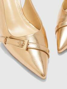 CUCCOO BIZCHIC Giày cao gót quai hậu đơn giản và thanh lịch, đa năng, phù hợp cho công sở và đi làm hàng ngày dành cho nữ. - Hoa hồng vàng - Xem 8