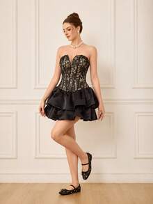 CUCCOO HITCHD French Ballet Shoes, Women's Shoes, New Spring/Summer Rhinestone Black Mesh Breathable Bow Tie Mary Jane Flat Shoes, Wedding Season - Black - View 3