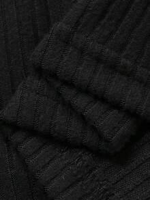 FRIFUL Women's Casual Contrast Lace Stand Collar T-Shirt, Spring/Autumn - Black - View 7