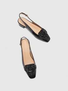 CUCCOO BIZCHIC Buckle Simple And Generous Fashion Versatile Leisure Workplace Commuter Women Flat Shoes - Black - View 10