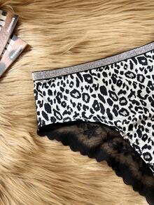 Bare Chapter Quần lót nữ họa tiết da báo, gợi cảm và quyến rũ, chất liệu vải mềm mại nhẹ nhàng, cạp cao giúp định hình vòng ba, thoải mái cho mùa hè. - Đen và trắng - Xem 8