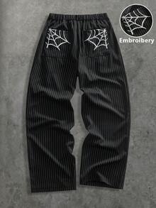 HIMLAND 男士休闲印花裤 - 黑色 - 查看 4